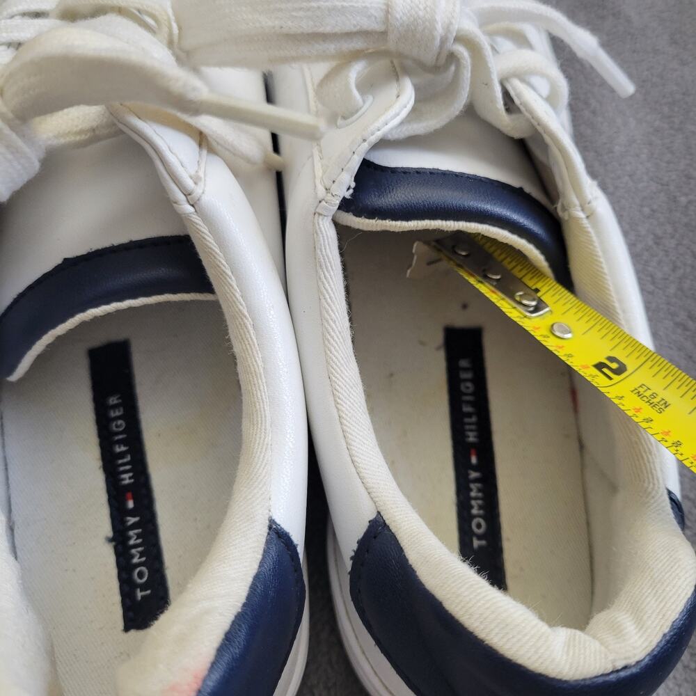 TOMMY HILFIGER LENDON Sneaker Womens 9M White Leather Red Blue Logo 5970720 - Picture 9 of 15